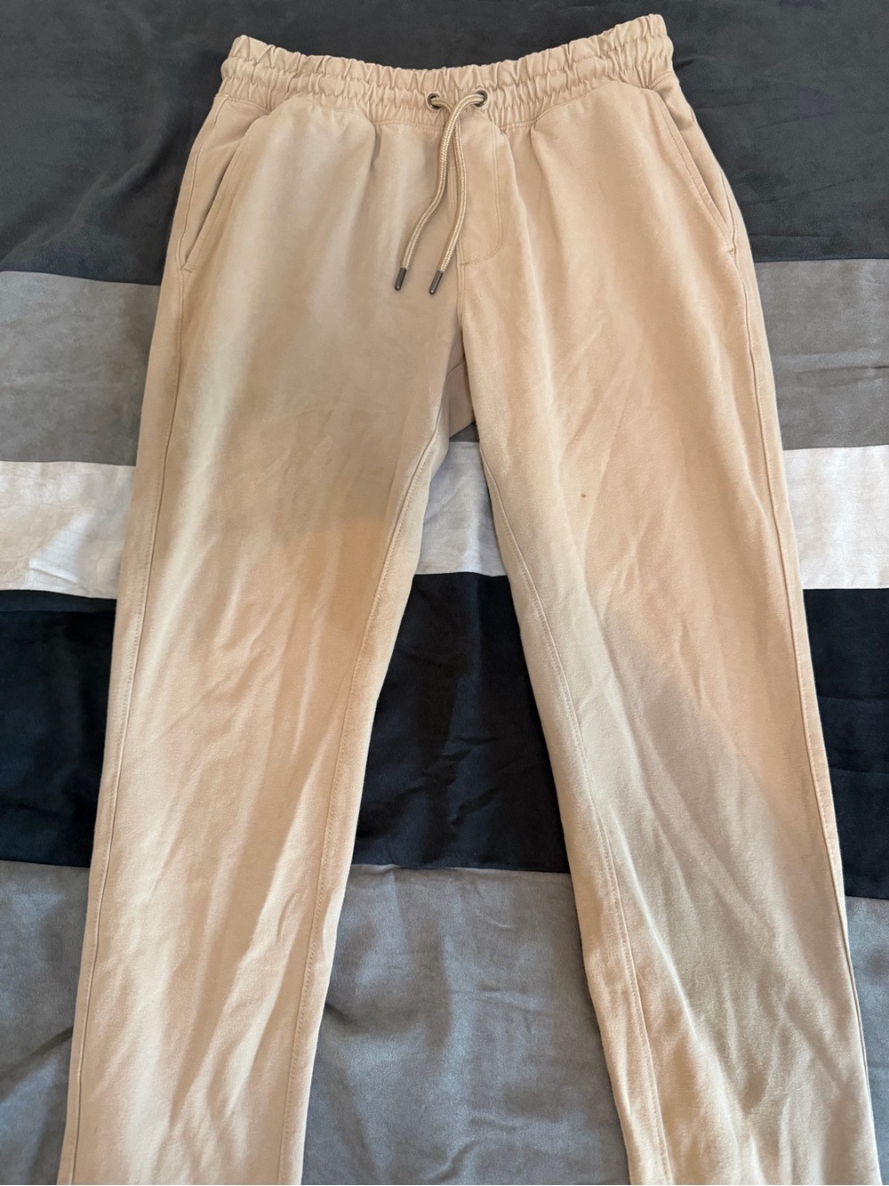 Men's Beige Drawstring Jogger Pants